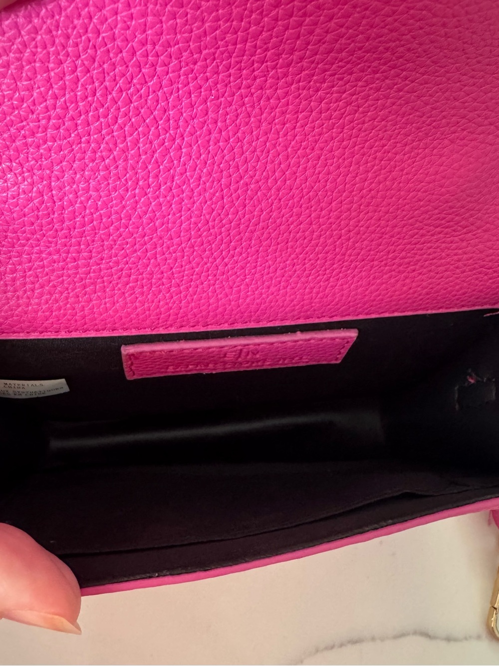 Structured Hot Pink Top-Handle Crossbody Bag with Beaded Handle - Picture 5 of 8